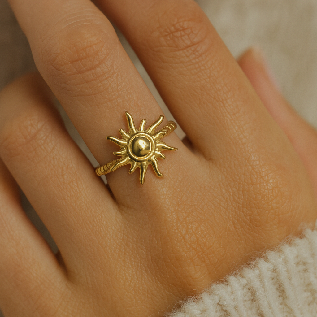 Radiant Sunbeam Ring – 14K Gold