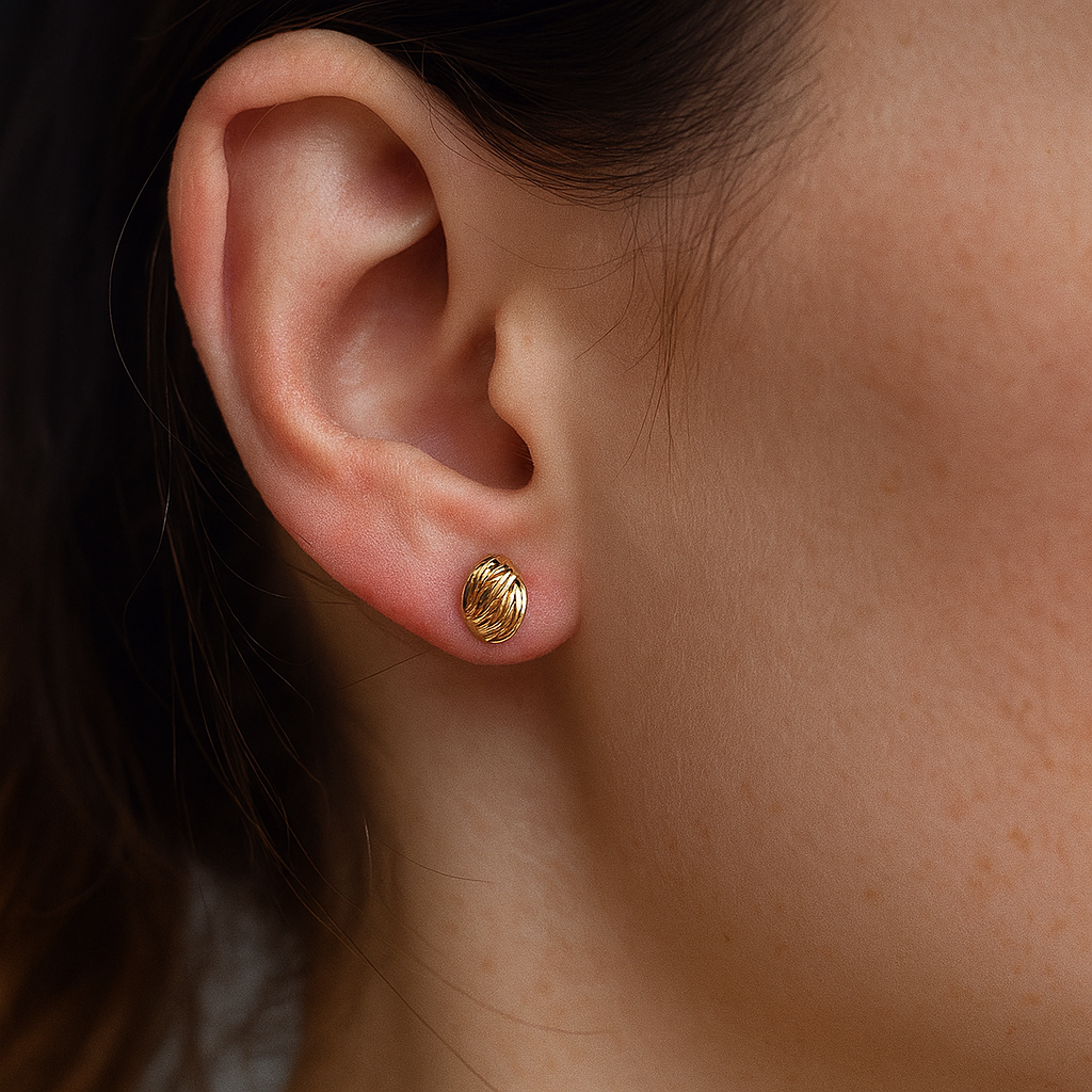 Twist Knot Stud Earrings - 14K gold