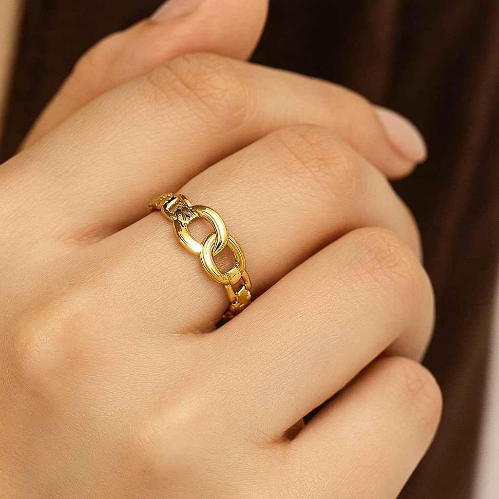 Bold Link Chain Ring – 14K Gold