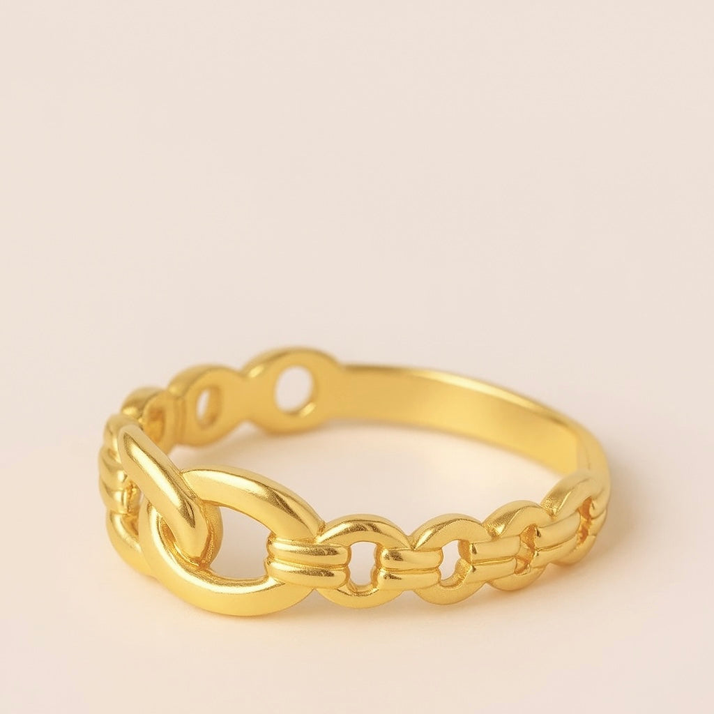 Bold Link Chain Ring – 14K Gold