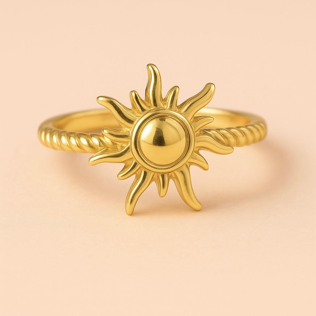 Radiant Sunbeam Ring – 14K Gold