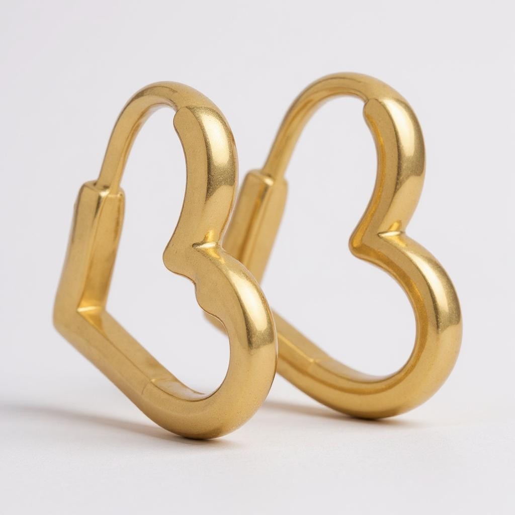 Heart Hoop Earrings – 14K Gold