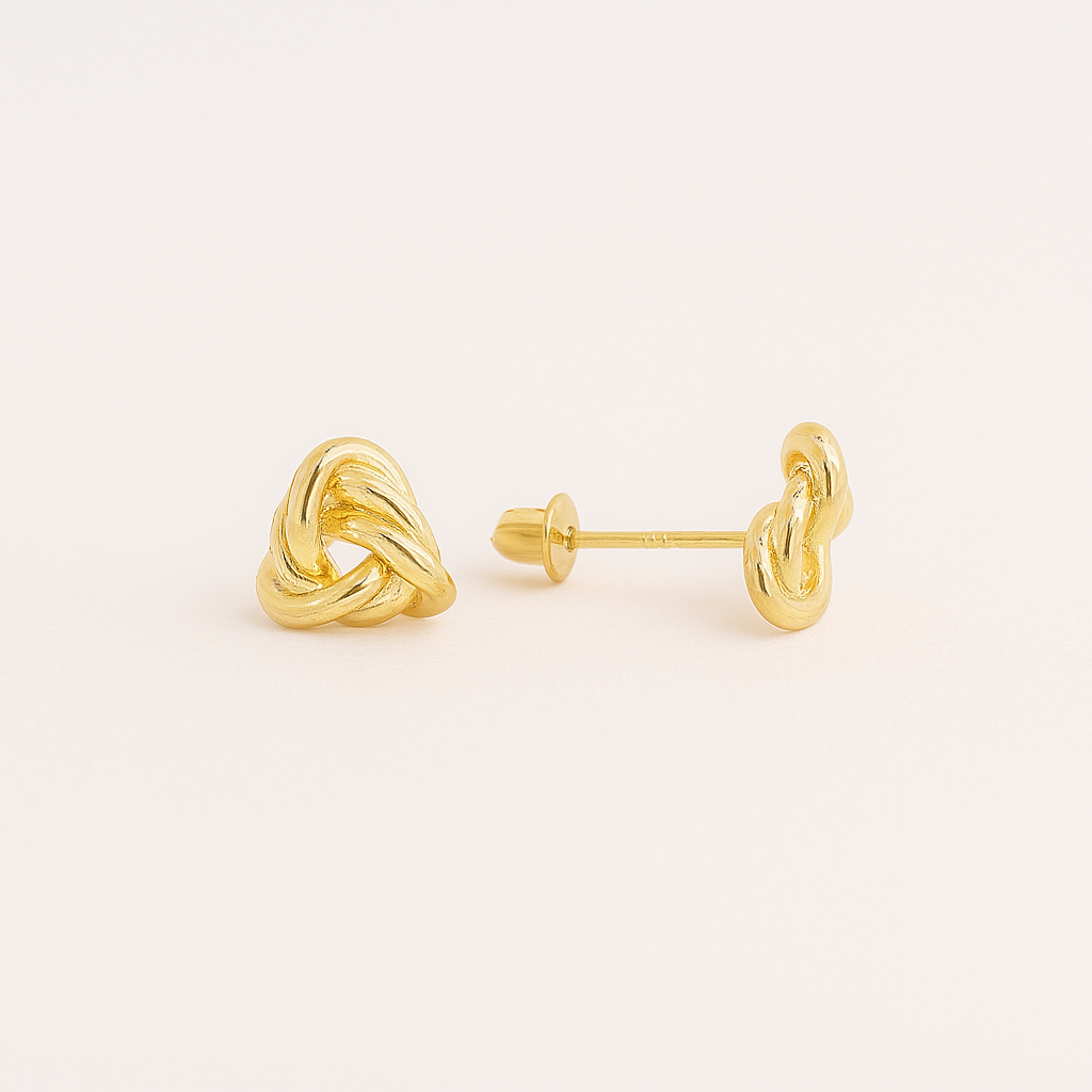 Love Knot Stud Earrings - 14K gold
