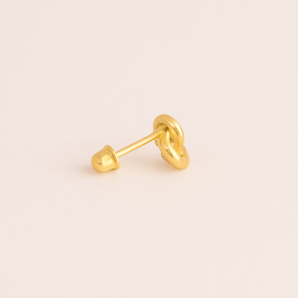 Love Knot Stud Earrings - 14K gold