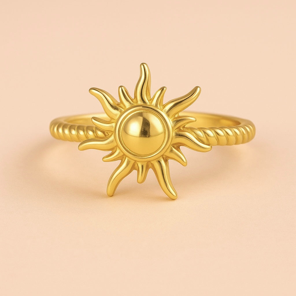 Radiant Sunbeam Ring – 14K Gold