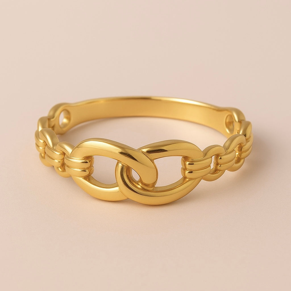 Bold Link Chain Ring – 14K Gold