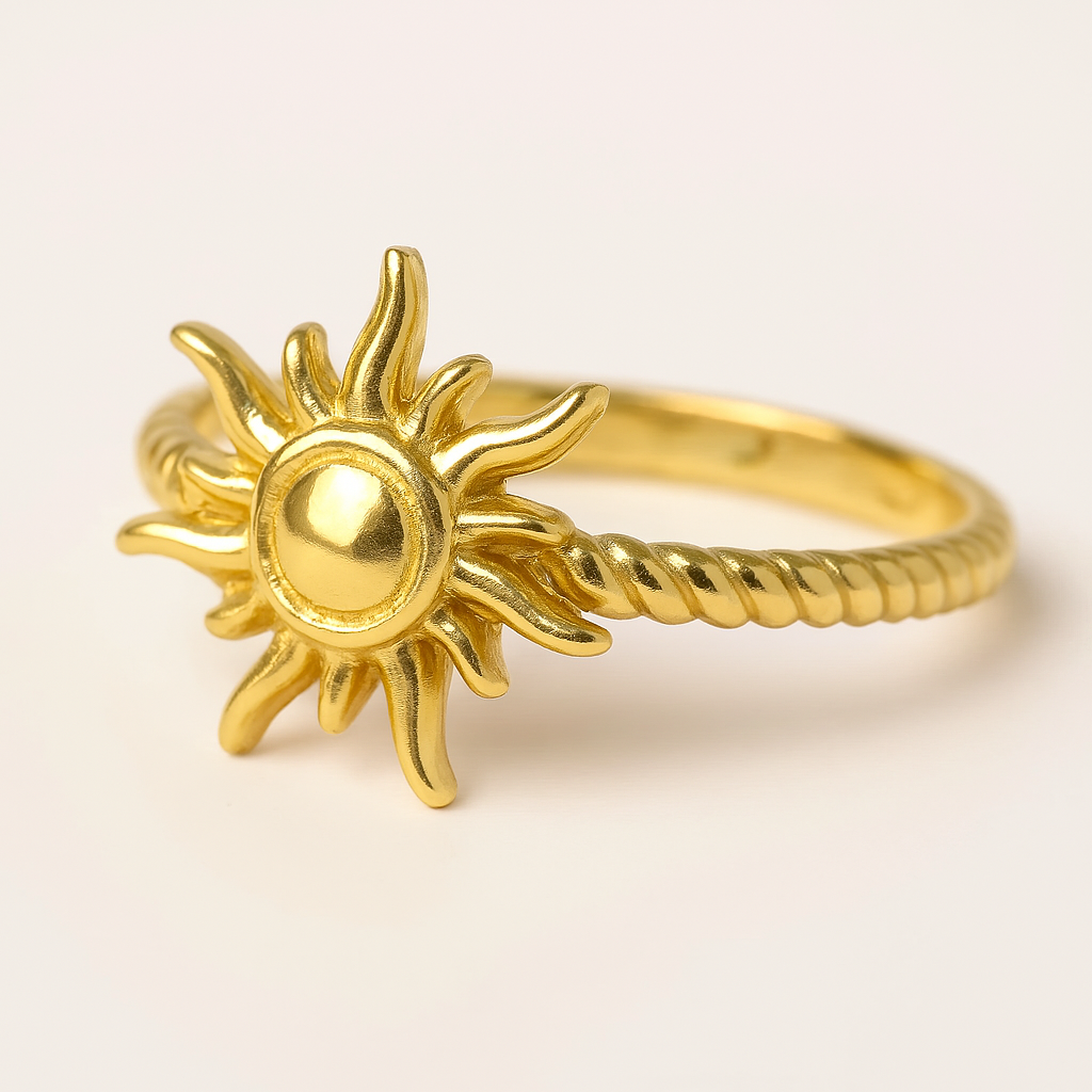 Radiant Sunbeam Ring – 14K Gold