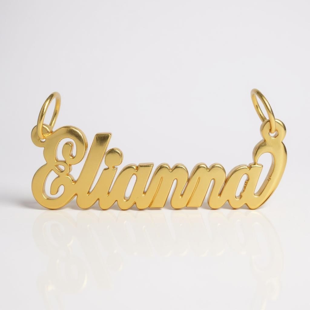 Solid Gold Personalized Name Pendant – High polished Finish, Handcrafted in Cursive