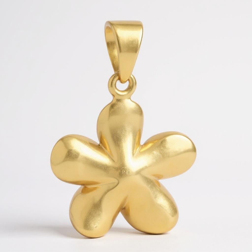 Plumeria Blossom Pendant – 14K Gold with CZ center