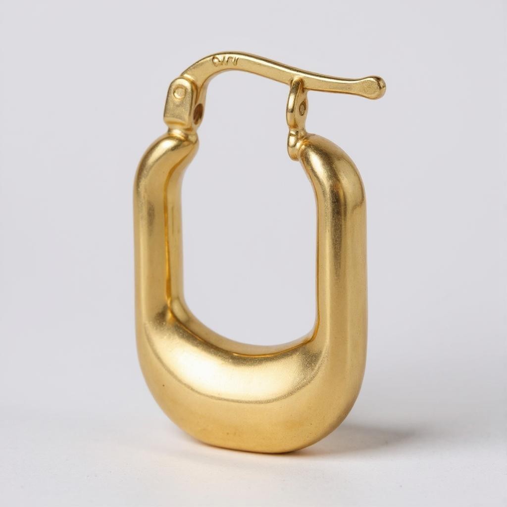 Sculpted Square Hoops – 14K Gold
