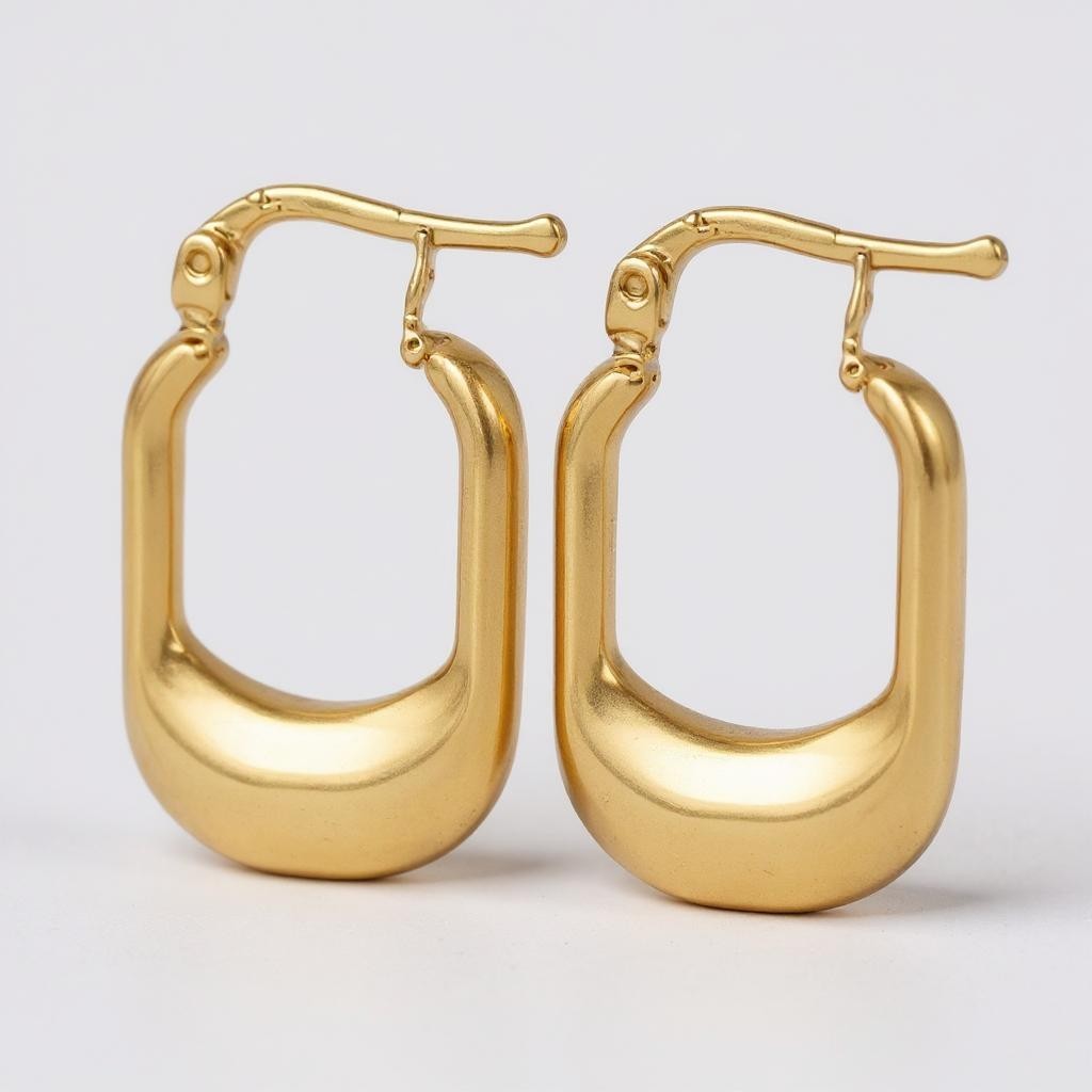 Sculpted Square Hoops – 14K Gold