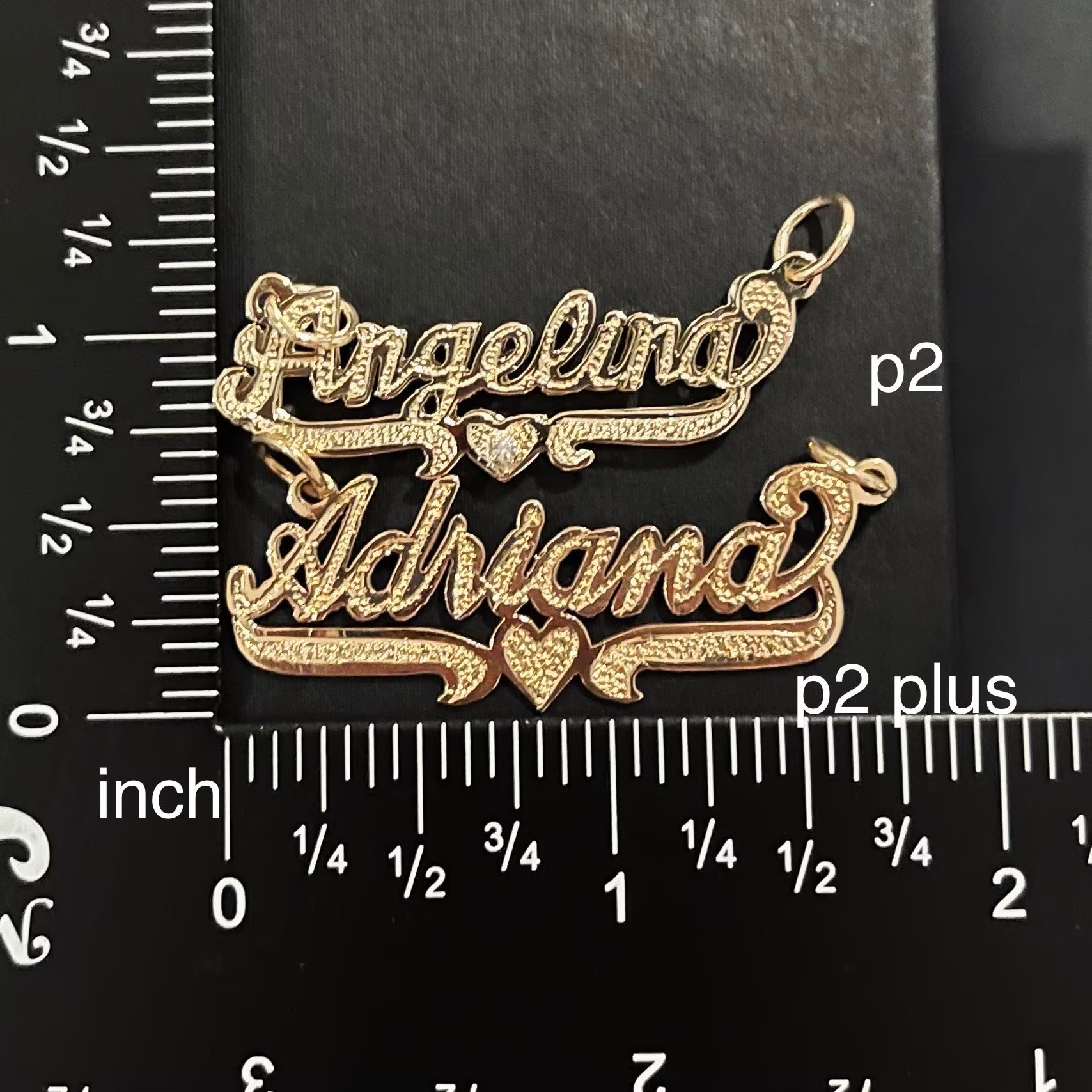 Handcrafted Personalized Solid Gold Name Pendant – Diamond Cut Engraved with underline and heart